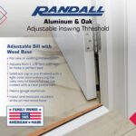 Exterior Inswing Threshold | Oak & Aluminum Adjustable Sill with Wood Base | 5 ¾” Wide | 6 Feet Long | Adjusts from 1 1/8” to 1 ½” High | Aluminum | Primed Wood - Image 4