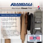 Aluminum Closet Pole – 1 3/16" H x 19/32" W x 1mm Thick | Heavy-Duty Rust-Resistant Wardrobe Rod | For Built-In Closets, Garment Racks & Cabinets – Cut to Size Champaign Gold 46" - Image 5