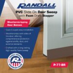 PVC Slide on Door Sweep with Foam Draft Stopper/Sweep for Doors 1" - 1 3/4" Wide - 3 FT Long (Brown) - Image 3