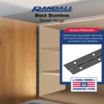Black Stainless Steel Hinge – 201 Grade – 1.5" Wide | Rust-Resistant, Heavy Duty, Smooth Operation | Door, Cabinet & Furniture Hardware – Randall Manufacturing (36" Long) - Image 3