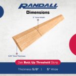 72" Unfinished Oak Reducer Threshold – 5" Wide x 5/8" High Half Threshold | Solid Wood Transition Strip for Flooring | Stainable Trim |  (6 FT) - Image 4