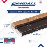 Oak & Aluminum Adjustable Threshold 3 5/8" Wide Adjustable from 1 1/8" to 1 1/2" High (72" Long Brown) - Image 4