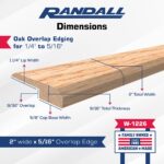 Red Oak Overlap Edging 72″ × 2″ – Overlaps 5/16"- 3/8", American-Made Floor Transition Trim – Smooth Reducer – Includes Nails – Stainable Oak (72" x 2 Wide x 5/16" Overlap, Red Oak) - Image 2