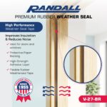 Randall Manufacturing | EPDM Ribbed Self Stick Weatherstrip Seal | 9/16" Wide x 5/16" Thick x 10' Long | Brown Door & Window Weather Stripping Tape for Draft, Dust & Air Gaps - Image 2