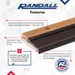 Oak & Aluminum Adjustable Threshold 3 5/8" Wide Adjustable from 1 1/8" to 1 1/2" High (72" Long Brown) - Image 3