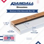 Randall Manufacturing Co., Inc Oak & Aluminum Adjustable Threshold 3 5/8" Wide Adjustable from 1 1/8" to 1 1/2" High (72" Long Silver) - Image 2