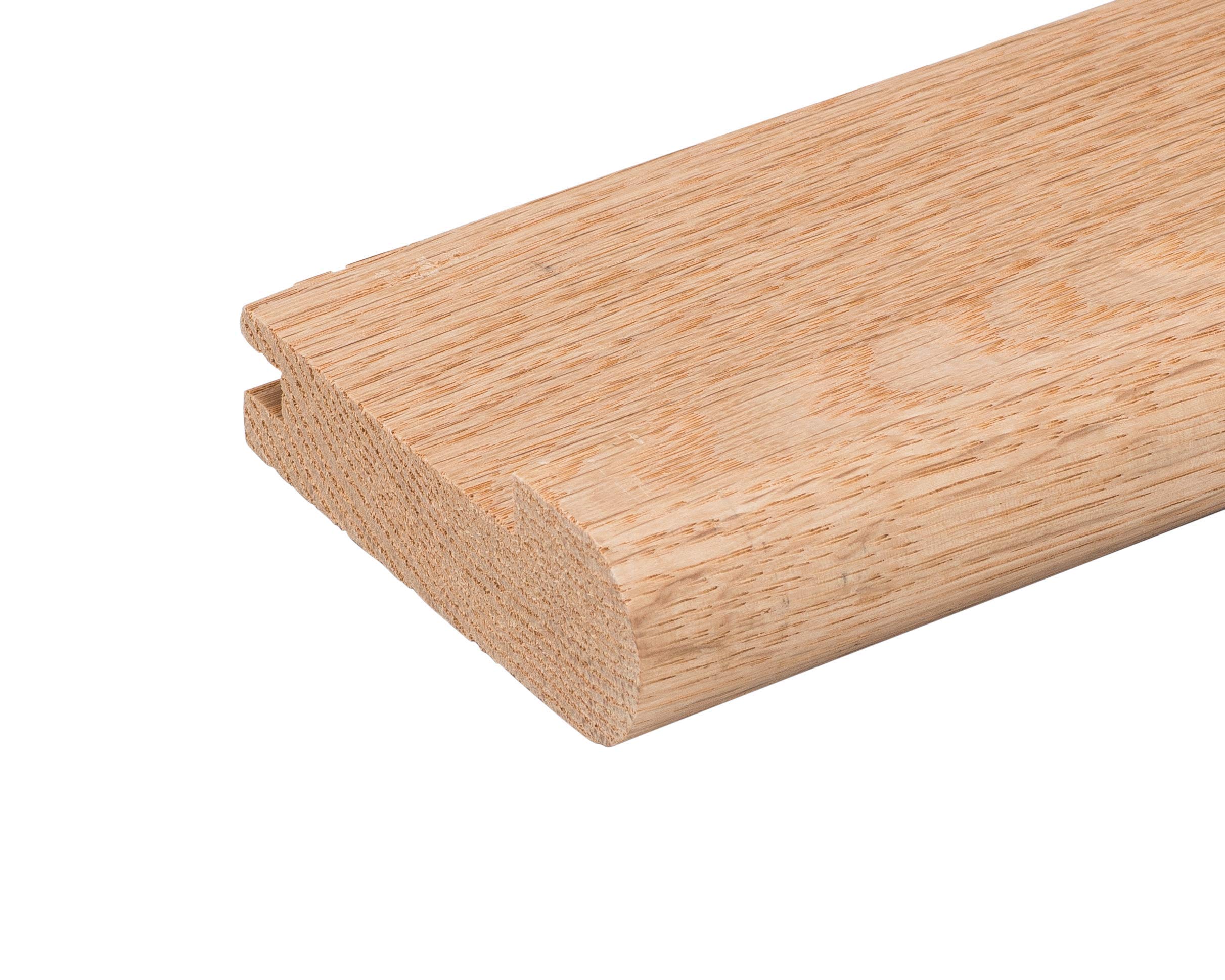 Version 1.0.0 48" Long - Butt Stair Nosing Unfinished Red Oak, 3 3/8" Wide x 3/4" Thick Butt End, Stair Nose Molding, Hardwood Stair Edge Trim for Stair Treads, Flooring Transitions, Steps, and Landing Edges - Image 1