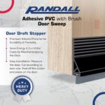 Adhesive Backed Door Draft Stopper – Self Stick PVC Brush Under Door Sweep | Noise & Air Insulation Weather Stripping Door Seal | Indoor & Outdoor Use | 2" W x 39" L (Black) - Image 5