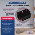 36″ L-Shaped PVC Door Bottom – Triple Vinyl Seals & Drip Cap – Fits 1-3/4″ to 2″ Doors – Fills 1/4″–1/2″ Gaps – Slotted Mounting Holes & Screws Included (Black) - Image 2