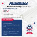 Randall Manufacturing Co., Inc | Aluminum and Q-LON Weatherstrip Doorstop Set | 2 – 84” Side Pieces & 1 – 36” Top Piece | White | Easy Installation | Made in The USA - Image 2