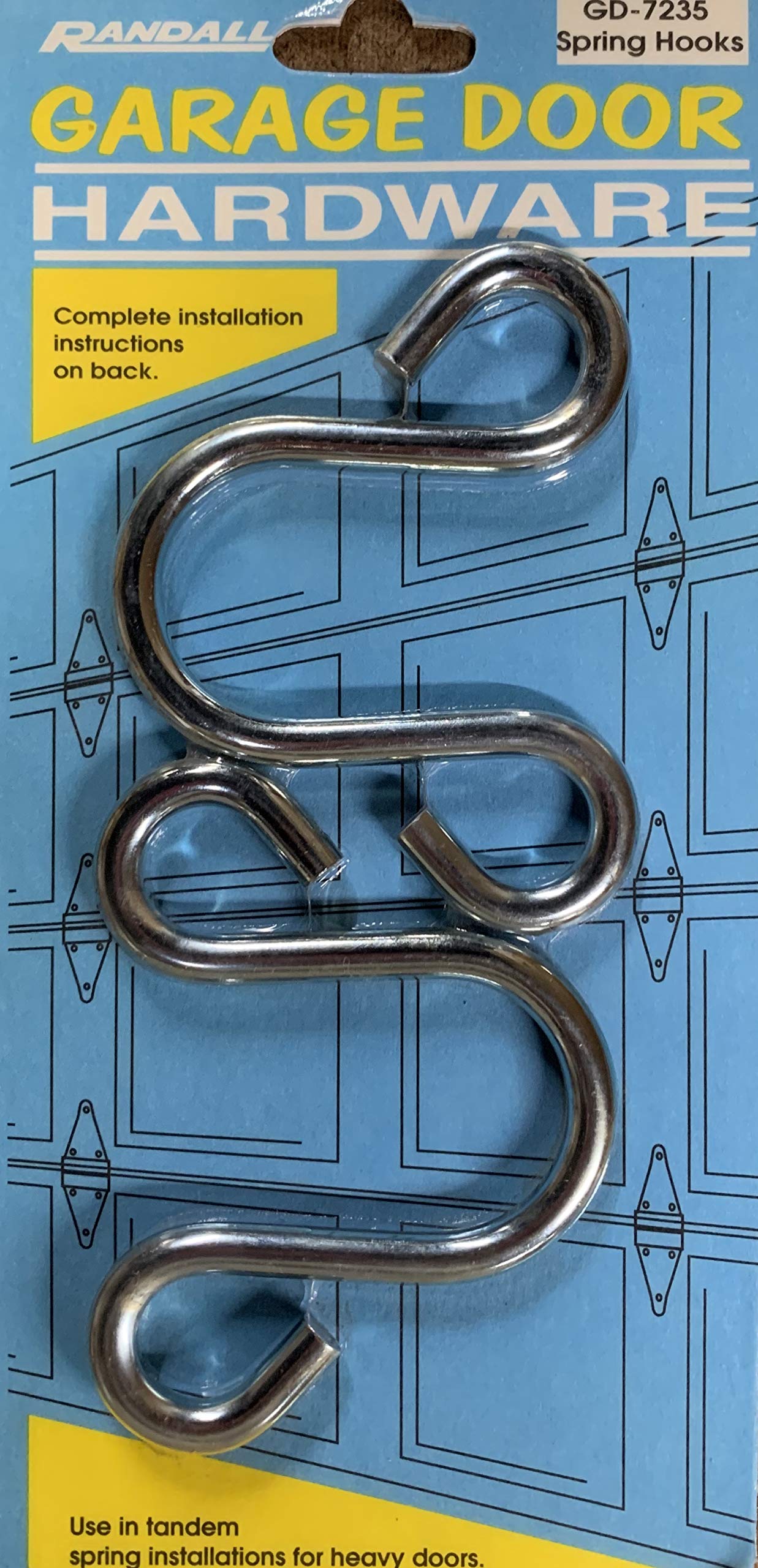 Version 1.0.0 Randall Manufacturing Co., Inc Garage Door Spring Hooks - for Tandem Spring Installations - 2 Pieces - Image 1