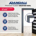 Randall Manufacturing | EPDM Ribbed Self Stick Weatherstrip Seal | 9/16" Wide x 5/16" Thick x 10' Long | White Door & Window Weather Stripping Tape for Draft, Dust & Air Gaps - Image 5