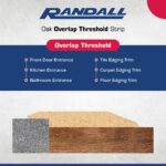 Oak Overlap Threshold 3 1/2" Wide x 5/8" Thick with 5/16" High Overlap (72 3/4" Long) - Image 3