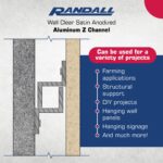 M-740 3/4" x 3/4" x 1/8" Wall Clear Satin Anodized Aluminum Z Channel (92" Long) - Image 4