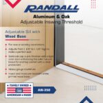Oak & Aluminum Adjustable Threshold 3 5/8" Wide Adjustable from 1 1/8" to 1 1/2" High (48" Long Silver) - Image 3