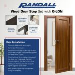 Streamline Pattern Wood Door Stop Set, with Brown Q-LON Weatherstrip 2-7 FT (84") Pieces and 1-3 FT (37") Piece - Image 3