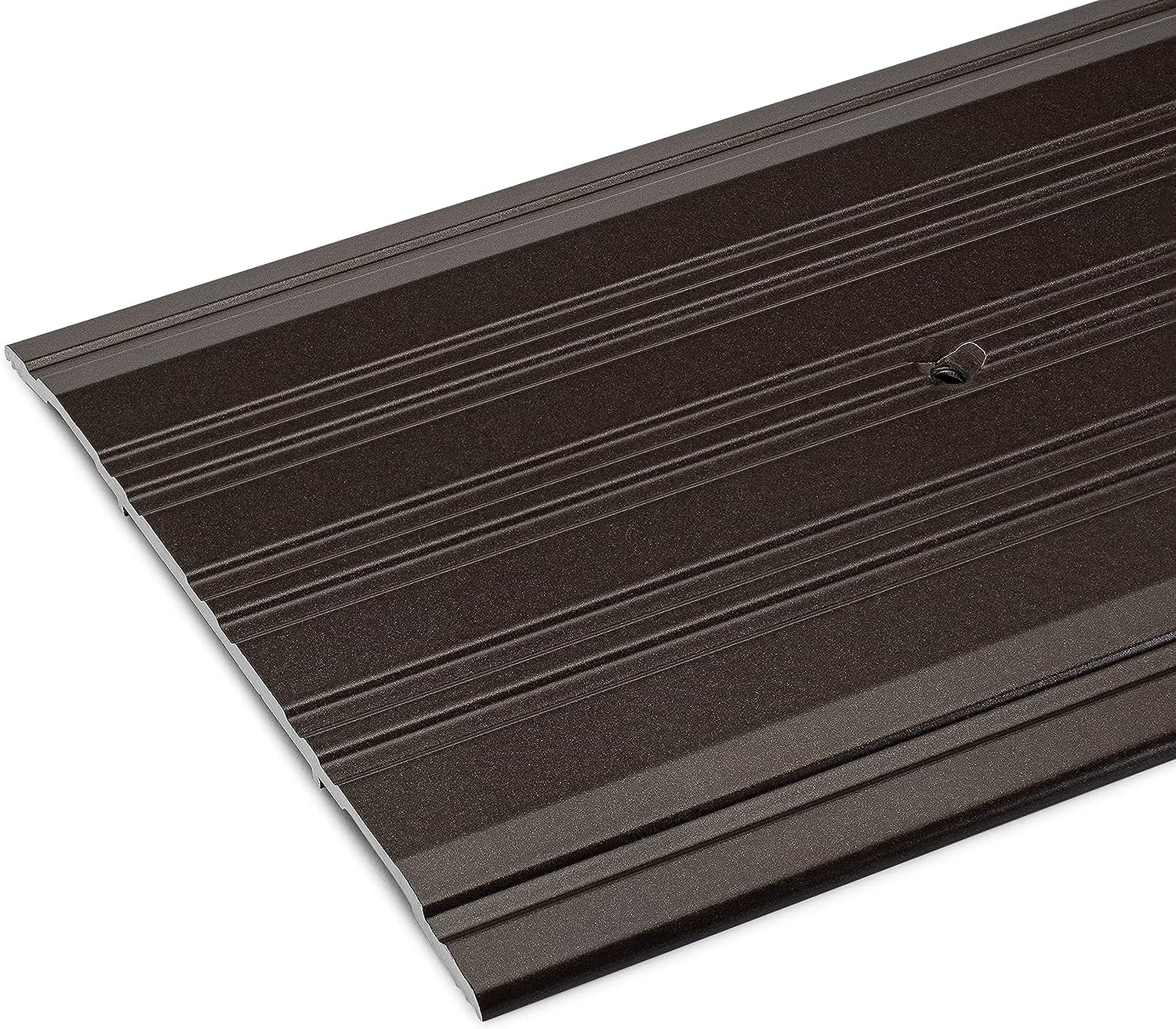 Version 1.0.0 6" x 1/4" Fluted Aluminum Threshold – Dark Bronze | Heavy Duty 6 Inch Wide x 1/4 Inch High Door Saddle | Pre-Drilled Countersunk Holes, Screws Included, Cut to Size | by Randall Mfg (3 FT) - Image 1