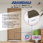 Aluminum & White Brush Door Sweep | Weatherproofing Solution for Gaps Up to 1 1/2" | Durable USA-Made Door Sweep Seal | Dust, Debris, and Draft Protection (Brown, 48") - Image 3