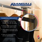 Aluminum Closet Pole – 1 3/16" H x 19/32" W x 1mm Thick | Heavy-Duty Rust-Resistant Wardrobe Rod | For Built-In Closets, Garment Racks & Cabinets – Cut to Size (Black, 46") - Image 4