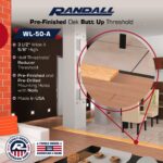 3 1/2" Wide x 5/8" High Pre-Finished Oak Half Threshold, 48" Long Solid Red Oak Butt Up Floor Transition Strip, Wood Reducer Door Threshold for Uneven Floor Heights, - Image 2