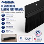 Black Aluminum & Long-Brush Door Sweep – 3 ft (36″) – Seals Gaps Up to 2″ – Pre-Drilled with Color-Matched Screws – All-USA Made Weatherseal for Doors, Garage, Exterior & Interior - Image 3