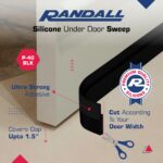 Adhesive Backed Door Draft Stopper – Silicone Under Door Sweep for Interior & Exterior Doors, Noise & Air Insulation, Self Stick Weather Stripping Door Seal, 2" W x 39" L (Black) by Randall Mfg - Image 2