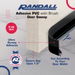 Adhesive Backed Door Draft Stopper – Self Stick PVC Brush Under Door Sweep | Noise & Air Insulation Weather Stripping Door Seal | Indoor & Outdoor Use | 2" W x 39" L (Black) - Image 2