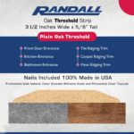 3 1/2" Wide x 5/8" Thick Oak Threshold - Pre-Finished in Natural Color Stain and Polyurethane Topcoat - Predrilled "No Show" Holes for Easy Installation (3 FT Long) - Image 2