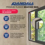 Randall Manufacturing | EPDM Ribbed Self Stick Weatherstrip Seal | 9/16" Wide x 5/16" Thick x 10' Long | White Door & Window Weather Stripping Tape for Draft, Dust & Air Gaps - Image 6