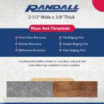 3 FT Unfinished Oak Floor Transition Strip 2 1/2” Wide – Solid Wood Seam Binder for Joining Hardwood, Laminate, or Tile Floors – Seam Binder with Pre-Drilled Mounting Holes –  (3 FT) - Image 4