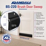 Black Aluminum & Long-Brush Door Sweep – 3 ft (36″) – Seals Gaps Up to 2″ – Pre-Drilled with Color-Matched Screws – All-USA Made Weatherseal for Doors, Garage, Exterior & Interior - Image 2