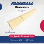 3 1/2" Wide x 5/8" High Unfinished Oak Half Threshold, 36" Wood Floor Transition Strip, Butt Up Reducer Threshold, Hardwood Door Saddle with Nails, - Image 3