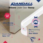 Adhesive Backed Door Draft Stopper – Silicone Under Door Sweep for Interior & Exterior Doors, Noise & Air Insulation, Self Stick Weather Stripping Door Seal, 2" W x 39" L (White) by Randall Mfg - Image 2