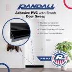 Adhesive Backed Door Draft Stopper – Self Stick PVC Brush Under Door Sweep | Noise & Air Insulation Weather Stripping Door Seal | Indoor & Outdoor Use | 2" W x 39" L (Black) - Image 4