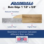 36" Red Oak Butt Edging/Reducer – 5/8" Thick x 1-1/2" Wide Unfinished Solid Oak Transition Strip with Installation Holes – Flooring Trim for Hardwood, Laminate & Engineered Floors - Image 2