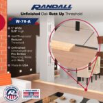 72" Unfinished Oak Reducer Threshold – 5" Wide x 5/8" High Half Threshold | Solid Wood Transition Strip for Flooring | Stainable Trim |  (6 FT) - Image 3