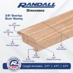 3/8" Overlap Stair Nosing Unfinished Red Oak (6 FT Long) - Image 2