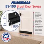 Randall Manufacturing Co., Inc | Door Sweeps – Aluminum & Brush | Brush Sweeps for Gaps Up to 1” | Black Holder | 3 Feet | Fill Gaps & Keep Unwanted Debris Out - Image 2