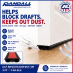 36" PVC Double Bubble Seal Self Adhesive Door Bottom, Stick-On Under Door Draft Stopper, Door Sweep Replacement for 1-3/4" to 2" Doors, Seals Gaps up to 1/2" (Black) - Image 3