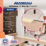 3 1/2" Wide x 5/8" High Unfinished Oak Half Threshold, 36" Wood Floor Transition Strip, Butt Up Reducer Threshold, Hardwood Door Saddle with Nails, - Image 2