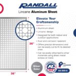 Randall Manufacturing Co., Inc | Perforated Aluminum Sheet | Radiator Sheet | Lincane Style Design | 36 x 36 inches | .020” Thick | Silver Aluminum | Great for Indoor & Outdoor Use | Made in The USA - Image 2