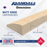 36" Red Oak Butt Edging/Reducer – 5/8" Thick x 1-1/2" Wide Unfinished Solid Oak Transition Strip with Installation Holes – Flooring Trim for Hardwood, Laminate & Engineered Floors - Image 3