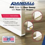 PVC Slide on Door Sweep with Foam Draft Stopper/Sweep for Doors 1" - 1 3/4" Wide - 3 FT Long (White) - Image 6