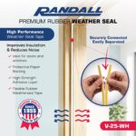 White EPDM D Profile Weather Stripping Door Seal, Self-Adhesive Door Weather Stripping & Window Seal Strip, 5/16" Wide x 1/4" Thick x 17' Long - Image 2