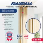 Randall Manufacturing | EPDM Ribbed Self Stick Weatherstrip Seal | 9/16" Wide x 5/16" Thick x 10' Long | White Door & Window Weather Stripping Tape for Draft, Dust & Air Gaps - Image 2