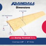 4" Wood Oak Threshold Overlap | 1/4" HIGH Overlap | 3 1/4" Overlap Width | 5/8" Total Height (3 FT) - Image 3
