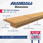 2” Wide Prefinished Oak Overlap Edging – 3 FT Long Floor Transition Trim for 3/8”-7/16" Flooring | Light Natural Stain with Clear Protective Topcoat | Solid Red Oak Reducer |  (3 FT) - Image 2