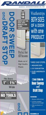 Plastic Easy E-Z Slide on Clear Door Sweep with Draft Stopper Sweep for Doors 1" - 1 3/4" Wide - 3 FT Long - Door Bottom Design Holds Itself Firmly in Place No Installation Needed - Image 4