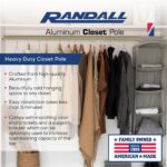Aluminum Closet Pole – 1 3/16" H x 19/32" W x 1mm Thick | Heavy-Duty Rust-Resistant Wardrobe Rod | For Built-In Closets, Garment Racks & Cabinets – Cut to Size Champaign Gold 46" - Image 2