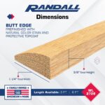 36" Red Oak Butt Edging/Reducer – 3/8" Thick x 1-1/4" Wide Prefinished with Natural Color Stain and Clear Protective Topcoat Solid Oak Transition Strip - Image 3